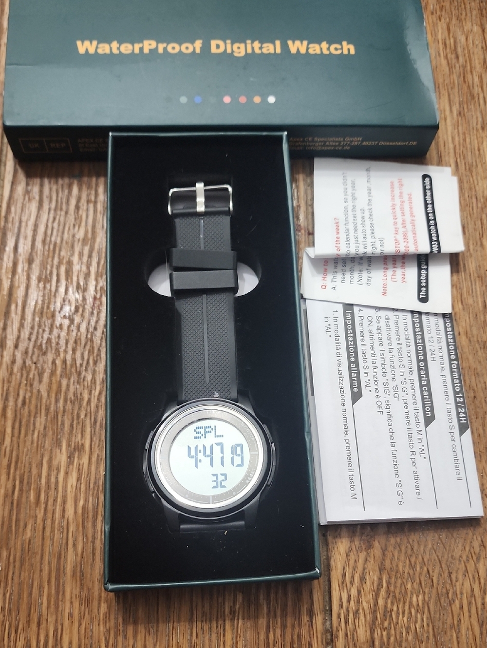 Waterproof Digital Sports Watch - Black